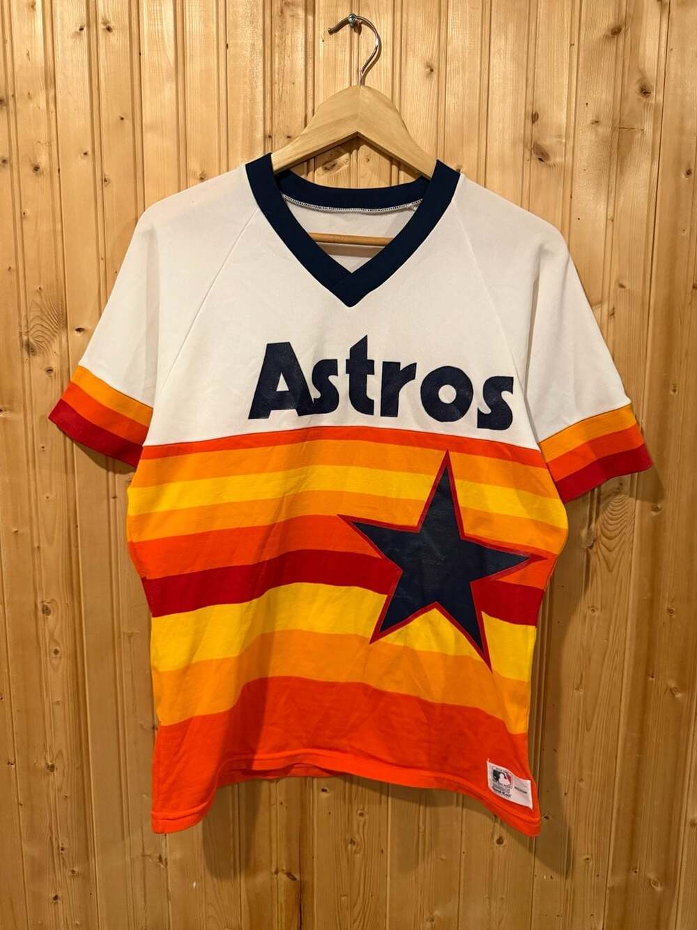 Vintage 80s Houston Astros Sand-Knit MLB Jersey Size Medium
